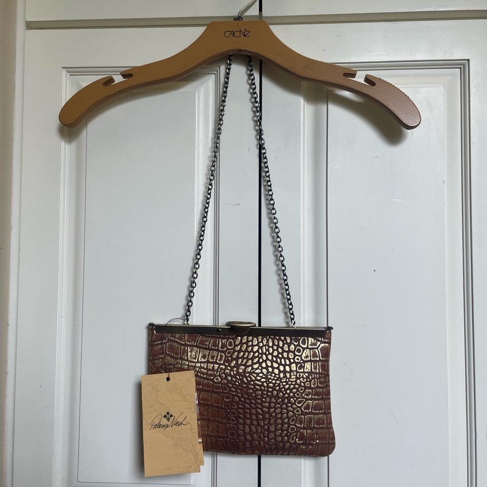 Patricia Nash Asher Frame Vintage Croc Clutch